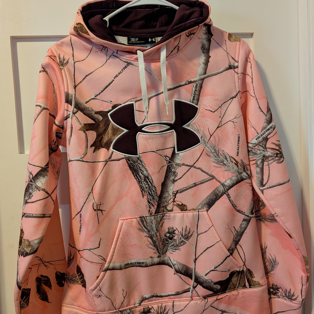 Under Armour Pink and Brown Camo Hoodie